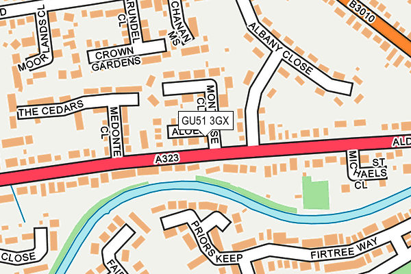 GU51 3GX map - OS OpenMap – Local (Ordnance Survey)
