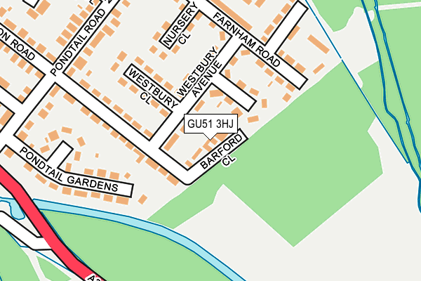 GU51 3HJ map - OS OpenMap – Local (Ordnance Survey) GU51 3HJ map - OS OpenMap – Local (Ordnance Survey)
