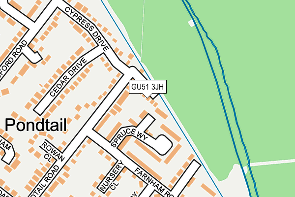GU51 3JH map - OS OpenMap – Local (Ordnance Survey) GU51 3JH map - OS OpenMap – Local (Ordnance Survey)