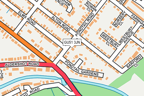 GU51 3JN map - OS OpenMap – Local (Ordnance Survey) GU51 3JN map - OS OpenMap – Local (Ordnance Survey)