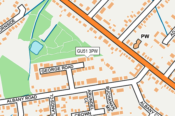 GU51 3PW map - OS OpenMap – Local (Ordnance Survey) GU51 3PW map - OS OpenMap – Local (Ordnance Survey)