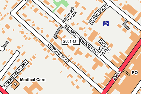 GU51 4JT map - OS OpenMap – Local (Ordnance Survey) GU51 4JT map - OS OpenMap – Local (Ordnance Survey)