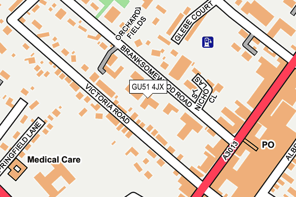 GU51 4JX map - OS OpenMap – Local (Ordnance Survey) GU51 4JX map - OS OpenMap – Local (Ordnance Survey)