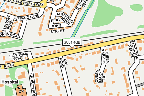 GU51 4QB map - OS OpenMap – Local (Ordnance Survey) GU51 4QB map - OS OpenMap – Local (Ordnance Survey)