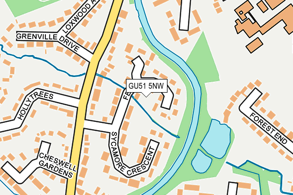 GU51 5NW map - OS OpenMap – Local (Ordnance Survey) GU51 5NW map - OS OpenMap – Local (Ordnance Survey)