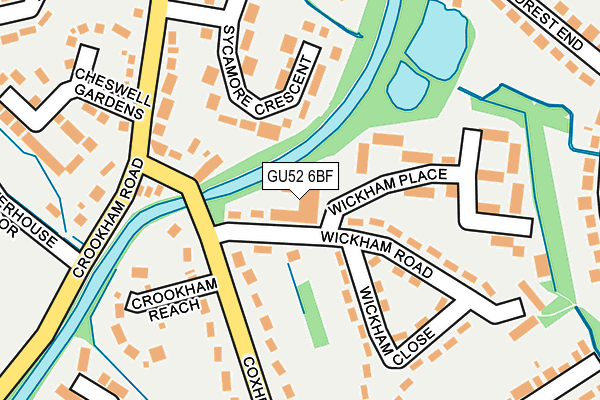 GU52 6BF map - OS OpenMap – Local (Ordnance Survey) GU52 6BF map - OS OpenMap – Local (Ordnance Survey)