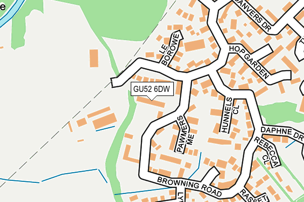 GU52 6DW map - OS OpenMap – Local (Ordnance Survey) GU52 6DW map - OS OpenMap – Local (Ordnance Survey)