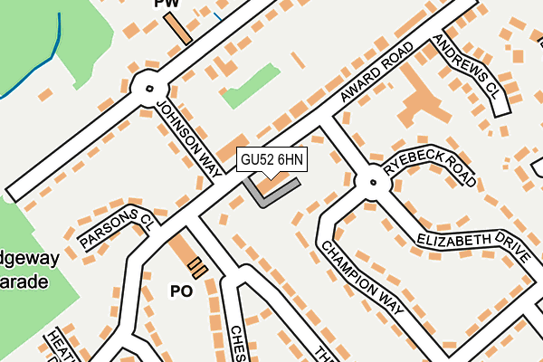 GU52 6HN map - OS OpenMap – Local (Ordnance Survey) GU52 6HN map - OS OpenMap – Local (Ordnance Survey)