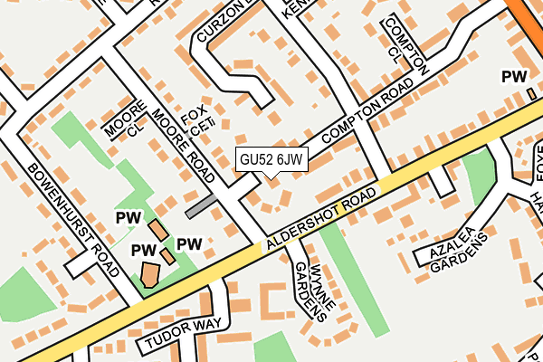 GU52 6JW map - OS OpenMap – Local (Ordnance Survey) GU52 6JW map - OS OpenMap – Local (Ordnance Survey)