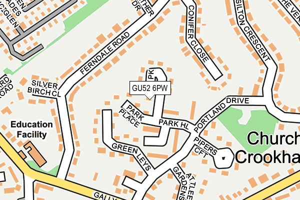 GU52 6PW map - OS OpenMap – Local (Ordnance Survey) GU52 6PW map - OS OpenMap – Local (Ordnance Survey)