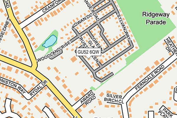 GU52 6QW map - OS OpenMap – Local (Ordnance Survey) GU52 6QW map - OS OpenMap – Local (Ordnance Survey)