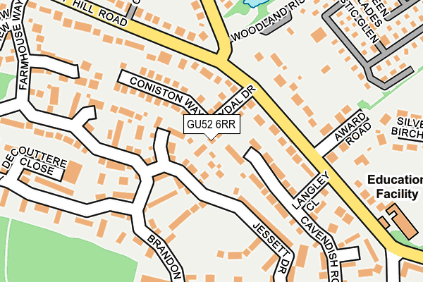 GU52 6RR map - OS OpenMap – Local (Ordnance Survey) GU52 6RR map - OS OpenMap – Local (Ordnance Survey)