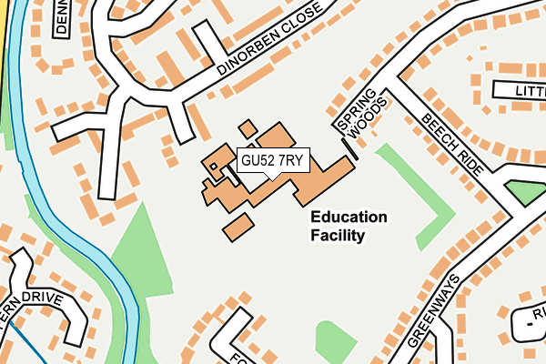 GU52 7RY map - OS OpenMap – Local (Ordnance Survey) GU52 7RY map - OS OpenMap – Local (Ordnance Survey)