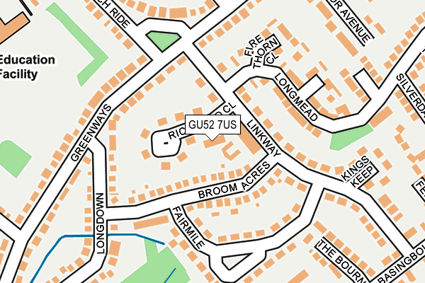 GU52 7US map - OS OpenMap – Local (Ordnance Survey) GU52 7US map - OS OpenMap – Local (Ordnance Survey)