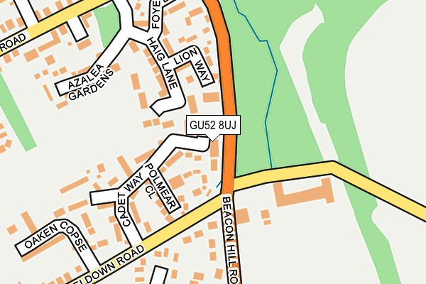 GU52 8UJ map - OS OpenMap – Local (Ordnance Survey) GU52 8UJ map - OS OpenMap – Local (Ordnance Survey)
