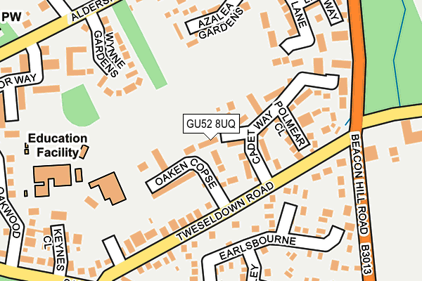 GU52 8UQ map - OS OpenMap – Local (Ordnance Survey) GU52 8UQ map - OS OpenMap – Local (Ordnance Survey)