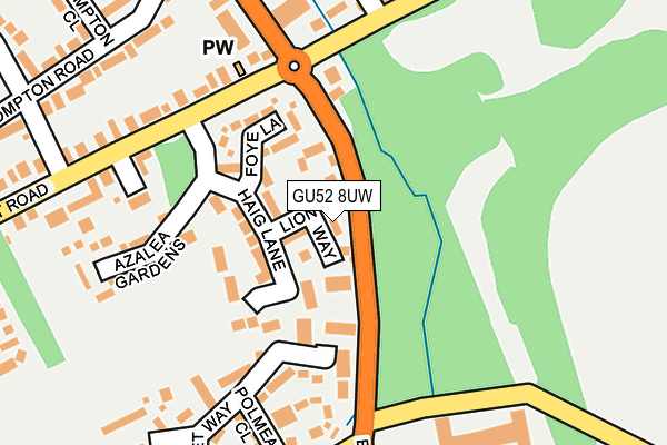 GU52 8UW map - OS OpenMap – Local (Ordnance Survey) GU52 8UW map - OS OpenMap – Local (Ordnance Survey)