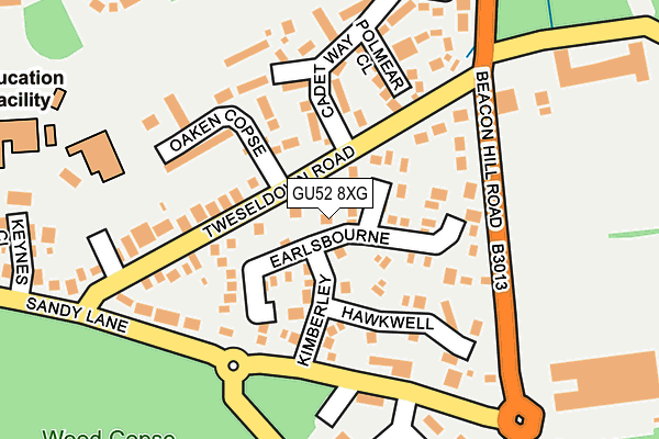 GU52 8XG map - OS OpenMap – Local (Ordnance Survey) GU52 8XG map - OS OpenMap – Local (Ordnance Survey)