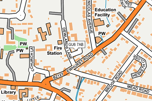 GU6 7AB map - OS OpenMap – Local (Ordnance Survey) GU6 7AB map - OS OpenMap – Local (Ordnance Survey)