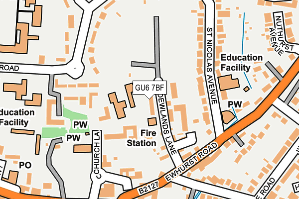 GU6 7BF map - OS OpenMap – Local (Ordnance Survey) GU6 7BF map - OS OpenMap – Local (Ordnance Survey)