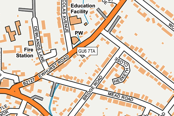 GU6 7TA map - OS OpenMap – Local (Ordnance Survey) GU6 7TA map - OS OpenMap – Local (Ordnance Survey)