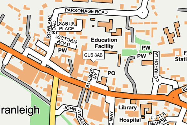 GU6 8AB map - OS OpenMap – Local (Ordnance Survey) GU6 8AB map - OS OpenMap – Local (Ordnance Survey)