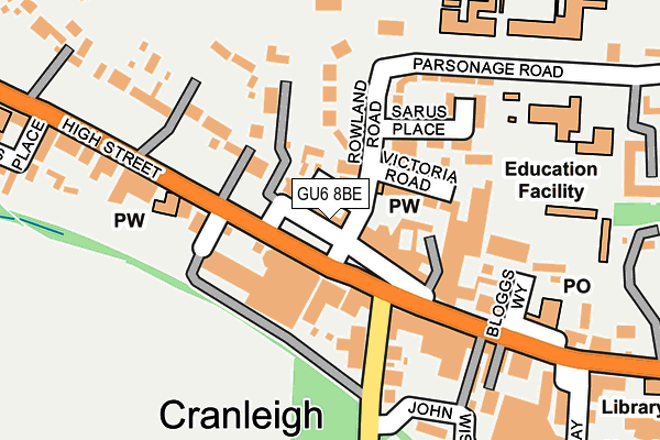 GU6 8BE map - OS OpenMap – Local (Ordnance Survey)