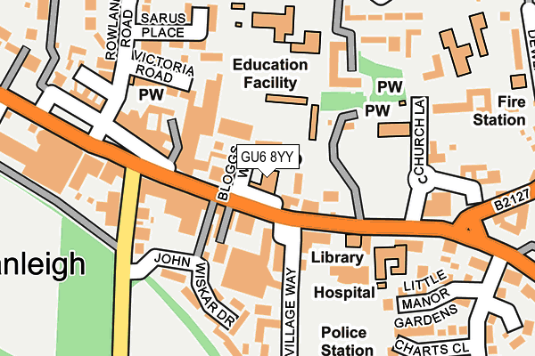 GU6 8YY map - OS OpenMap – Local (Ordnance Survey) GU6 8YY map - OS OpenMap – Local (Ordnance Survey)