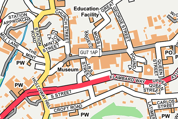 GU7 1AP map - OS OpenMap – Local (Ordnance Survey) GU7 1AP map - OS OpenMap – Local (Ordnance Survey)
