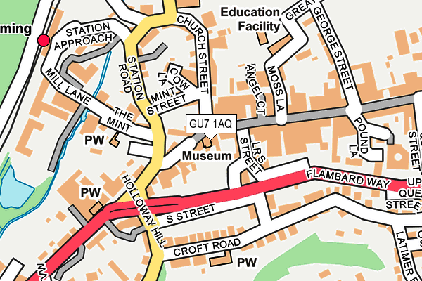 GU7 1AQ map - OS OpenMap – Local (Ordnance Survey) GU7 1AQ map - OS OpenMap – Local (Ordnance Survey)