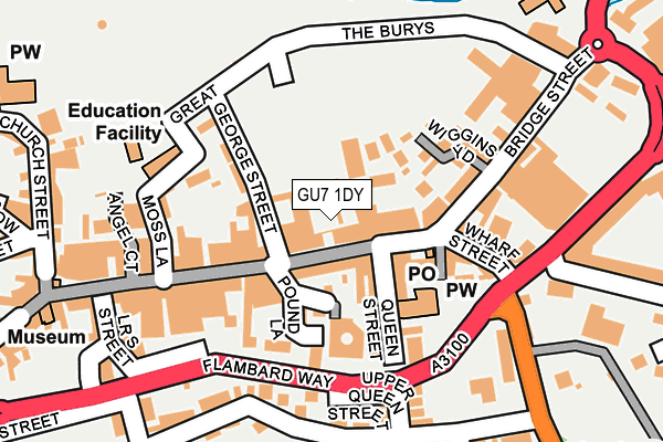 GU7 1DY map - OS OpenMap – Local (Ordnance Survey) GU7 1DY map - OS OpenMap – Local (Ordnance Survey)