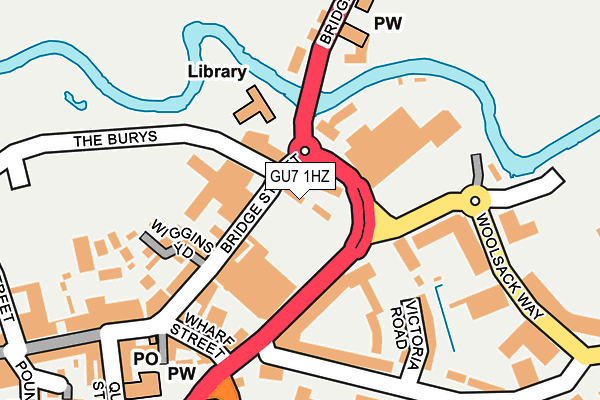 GU7 1HZ map - OS OpenMap – Local (Ordnance Survey)