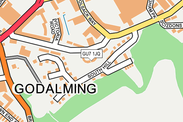 GU7 1JQ map - OS OpenMap – Local (Ordnance Survey) GU7 1JQ map - OS OpenMap – Local (Ordnance Survey)