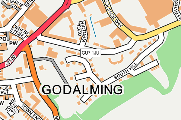 GU7 1JU map - OS OpenMap – Local (Ordnance Survey)