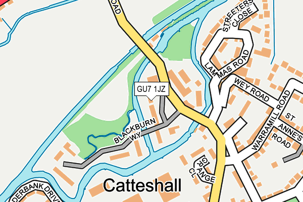 GU7 1JZ map - OS OpenMap – Local (Ordnance Survey) GU7 1JZ map - OS OpenMap – Local (Ordnance Survey)