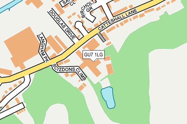 GU7 1LG map - OS OpenMap – Local (Ordnance Survey) GU7 1LG map - OS OpenMap – Local (Ordnance Survey)