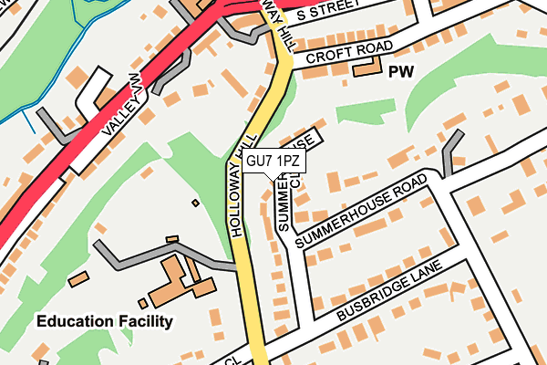 GU7 1PZ map - OS OpenMap – Local (Ordnance Survey) GU7 1PZ map - OS OpenMap – Local (Ordnance Survey)