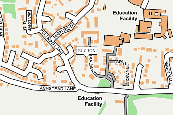 GU7 1QN map - OS OpenMap – Local (Ordnance Survey) GU7 1QN map - OS OpenMap – Local (Ordnance Survey)