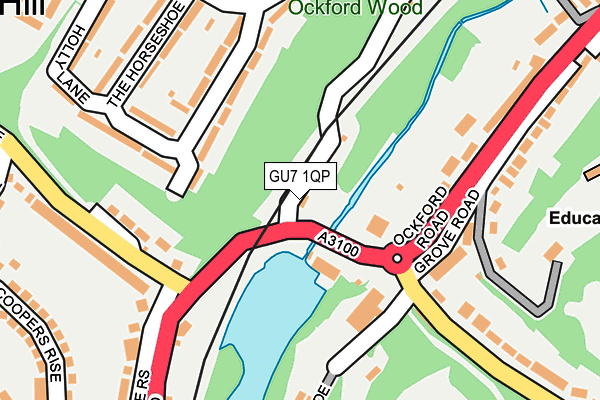 GU7 1QP map - OS OpenMap – Local (Ordnance Survey) GU7 1QP map - OS OpenMap – Local (Ordnance Survey)