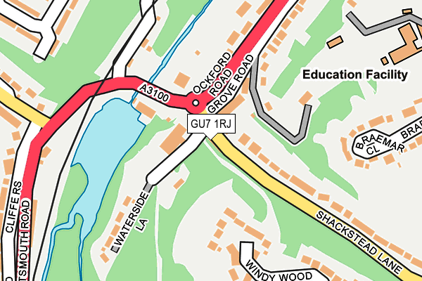 GU7 1RJ map - OS OpenMap – Local (Ordnance Survey) GU7 1RJ map - OS OpenMap – Local (Ordnance Survey)
