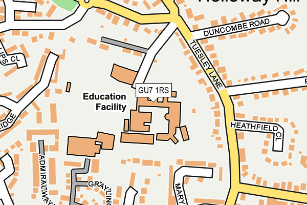 GU7 1RS map - OS OpenMap – Local (Ordnance Survey) GU7 1RS map - OS OpenMap – Local (Ordnance Survey)