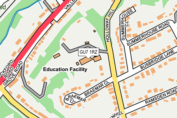 GU7 1RZ map - OS OpenMap – Local (Ordnance Survey) GU7 1RZ map - OS OpenMap – Local (Ordnance Survey)