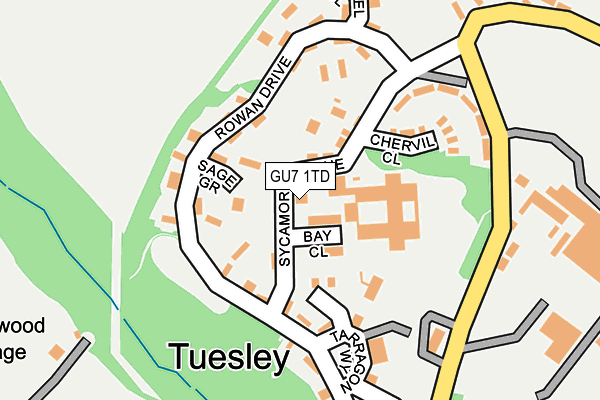 GU7 1TD map - OS OpenMap – Local (Ordnance Survey) GU7 1TD map - OS OpenMap – Local (Ordnance Survey)