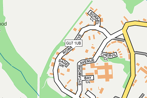 GU7 1UB map - OS OpenMap – Local (Ordnance Survey) GU7 1UB map - OS OpenMap – Local (Ordnance Survey)