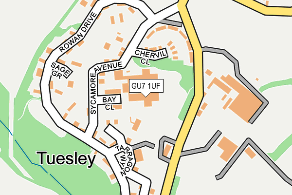 GU7 1UF map - OS OpenMap – Local (Ordnance Survey) GU7 1UF map - OS OpenMap – Local (Ordnance Survey)