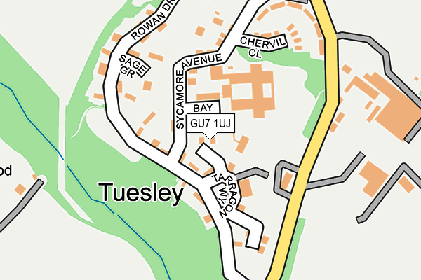 GU7 1UJ map - OS OpenMap – Local (Ordnance Survey) GU7 1UJ map - OS OpenMap – Local (Ordnance Survey)
