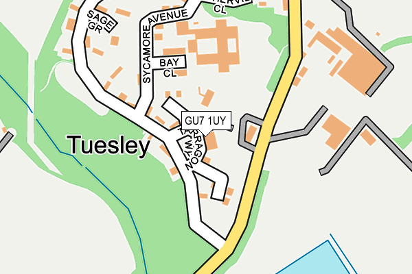 GU7 1UY map - OS OpenMap – Local (Ordnance Survey) GU7 1UY map - OS OpenMap – Local (Ordnance Survey)