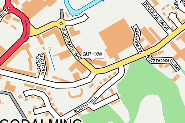 GU7 1XW map - OS OpenMap – Local (Ordnance Survey)