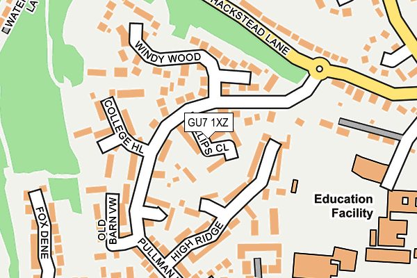 GU7 1XZ map - OS OpenMap – Local (Ordnance Survey) GU7 1XZ map - OS OpenMap – Local (Ordnance Survey)