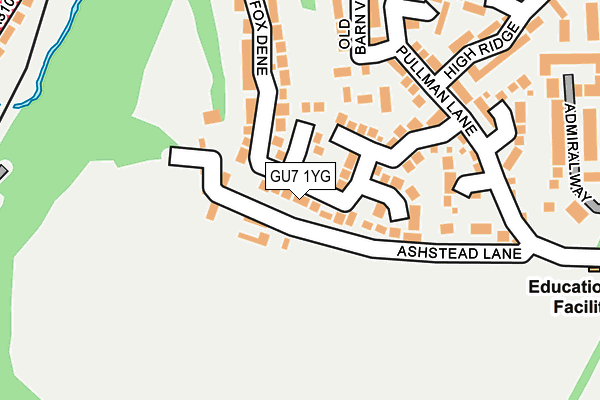 GU7 1YG map - OS OpenMap – Local (Ordnance Survey) GU7 1YG map - OS OpenMap – Local (Ordnance Survey)